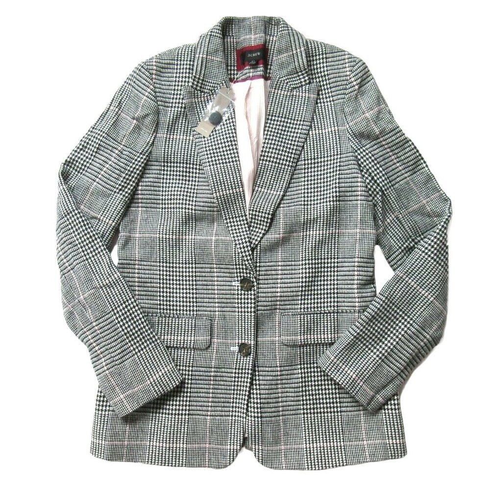 J. Crew Black and White Blazer with Notched Lapels